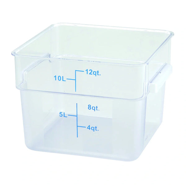 Winco PCSC-12C 12qt Square Storage Container, Clear, PC