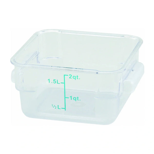 Winco PCSC-2C 2qt Square Storage Container, Clear, PC