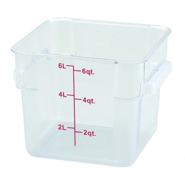 Winco PCSC-6C 6qt Square Storage Container, Clear, PC