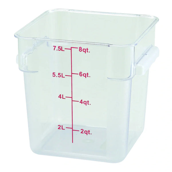 Winco PCSC-8C 8qt Square Storage Container, Clear, PC