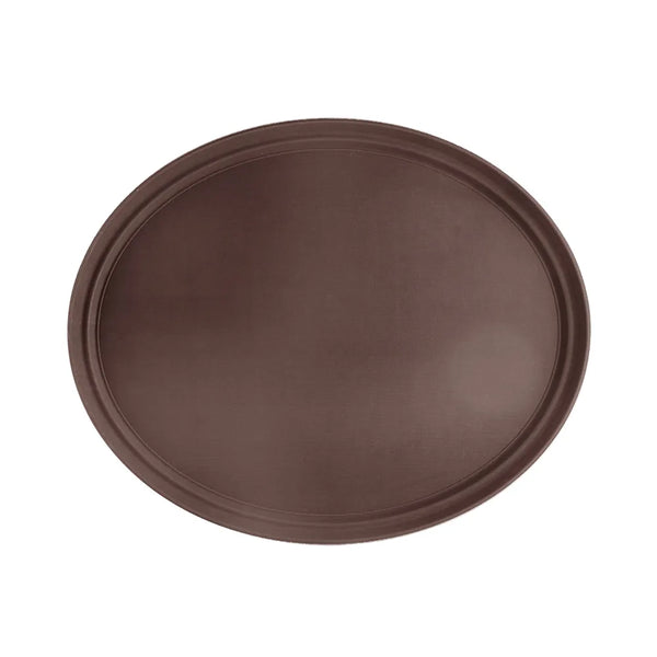 CAC China PDTO-2722BN Tray Super Plastic Oval Brown 27x22" Case of 6 Pcs