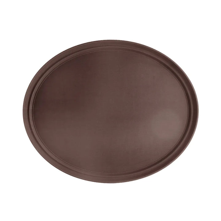 CAC China PDTO-2722BN Tray Super Plastic Oval Brown 27x22" Case of 6 Pcs