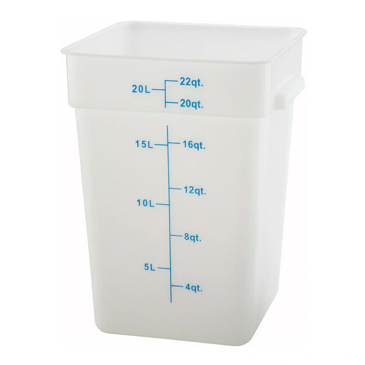 Winco PESC-22 22qt Square Storage Container, White, PP