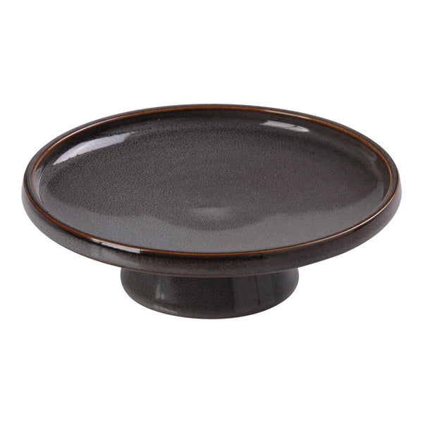 Yanco PK-607 Round 7.5" Dessert Plate with Stand, Gray Porcelain -  Pack of 12