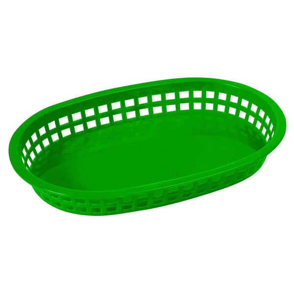 Winco PLB-G Platter Baskets, Oval, 10-3/4" x 7-1/4" x 1-1/2", Green