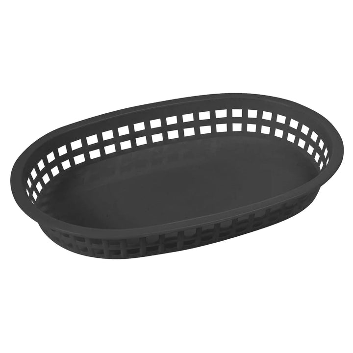 Winco PLB-K Platter Baskets, Oval, 10-3/4" x 7-1/4" x 1-1/2", Black