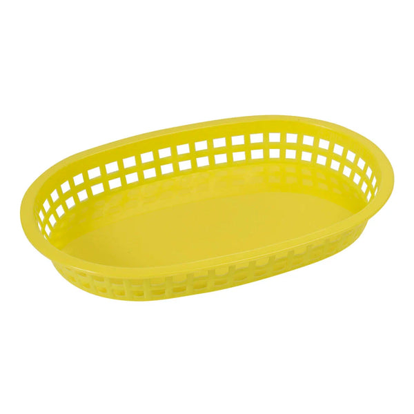 Winco PLB-Y Platter Baskets, Oval, 10-3/4" x 7-1/4" x 1-1/2", Yellow