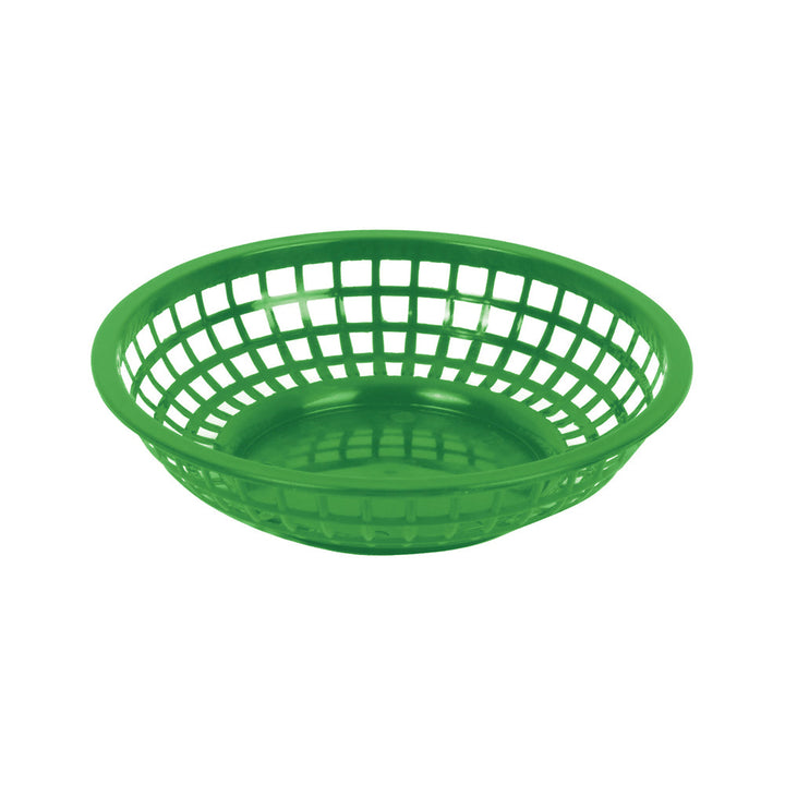 Thunder Group PLBK008G 8" x 2" Polypropylene Round Fast Food Basket Green Pack of 12