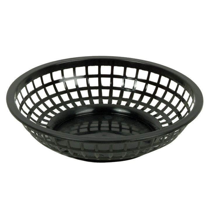 Thunder Group PLBK008K 8" x 2" Polypropylene Round Fast Food Basket Black Pack of 12