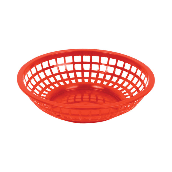 Thunder Group PLBK008R 8" x 2" Polypropylene Round Fast Food Basket Red Pack of 12