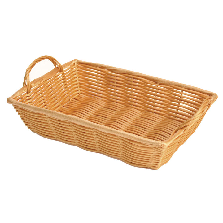 Thunder Group PLBN1208T 12" x 8" Plastic Hand-Woven Basket with Handle