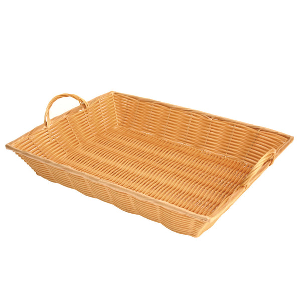 Thunder Group PLBN1712T 17" x 12-3/4" Plastic Hand-Woven Basket with Handle