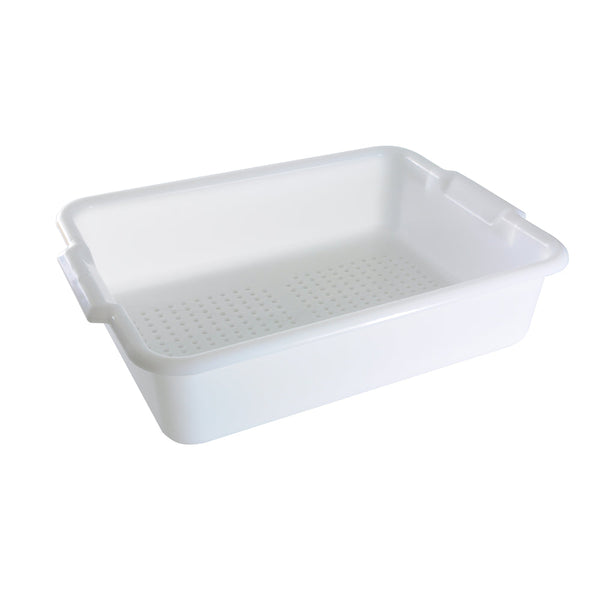 Thunder Group PLBT505WPF 20-1/2" x 15-1/2" x 5? Polypropylene Perforated Bus Box White