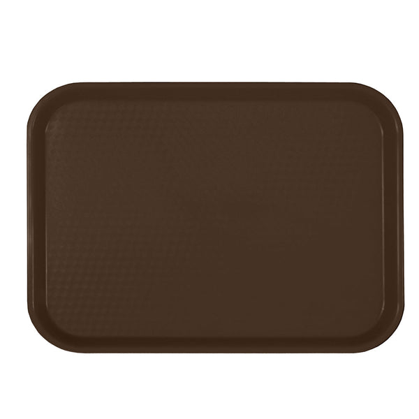 Thunder Group PLFFT1014BR 10-1/2" x 13-5/8" Polypropylene Rectangular Fast Food Tray Brown