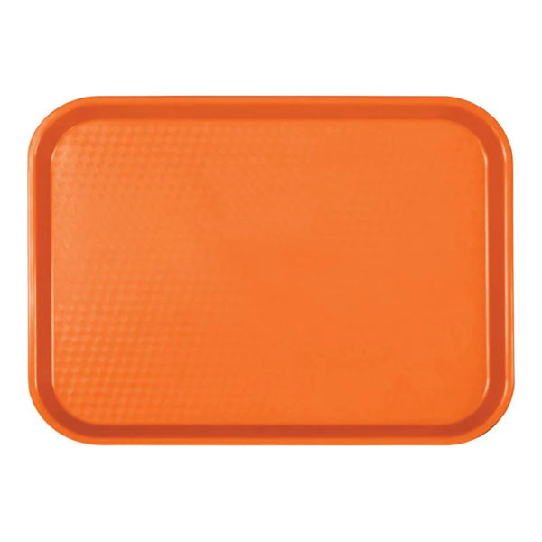 Thunder Group PLFFT1014RR 10-1/2" x 13-5/8" Polypropylene Rectangular Fast Food Tray Orange