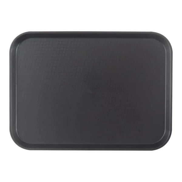 Thunder Group PLFFT1216BK 12" x 16-1/4" x 7/8" Polypropylene Rectangular Fast Food Tray Black