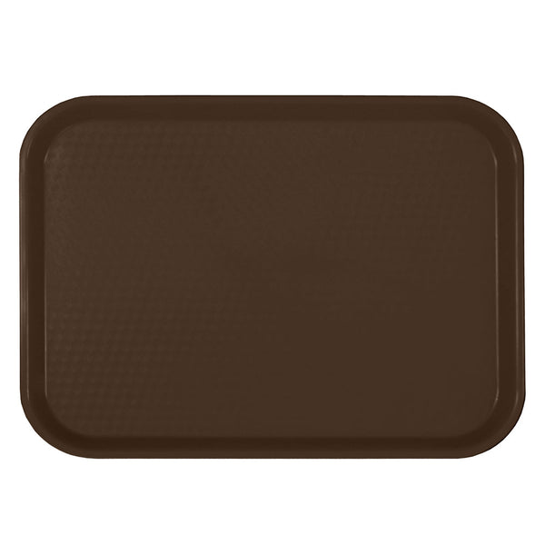 Thunder Group PLFFT1418BR 14" x 17-3/4" x 7/8" Polypropylene Rectangular Fast Food Tray Brown