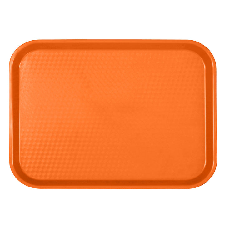 Thunder Group PLFFT1418RR 14" x 17-3/4" x 7/8" Polypropylene Rectangular Fast Food Tray Orange