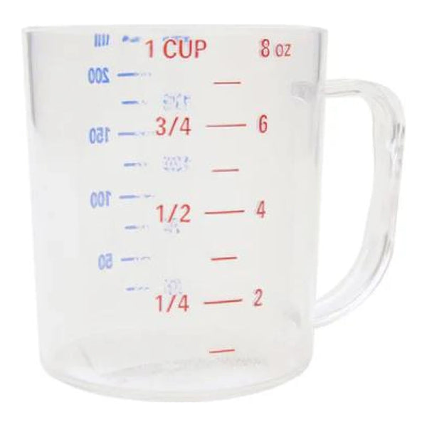 Thunder Group PLMD008CL 0.25 Liter/1 Cup Polycarbonate Measuring Cup with U.S. and Metric Measurements