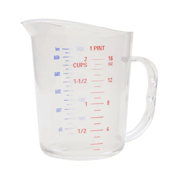 Thunder Group PLMD016CL 0.5 Liter/1 Pint Polycarbonate Measuring Cup with U.S. and Metric Measurements