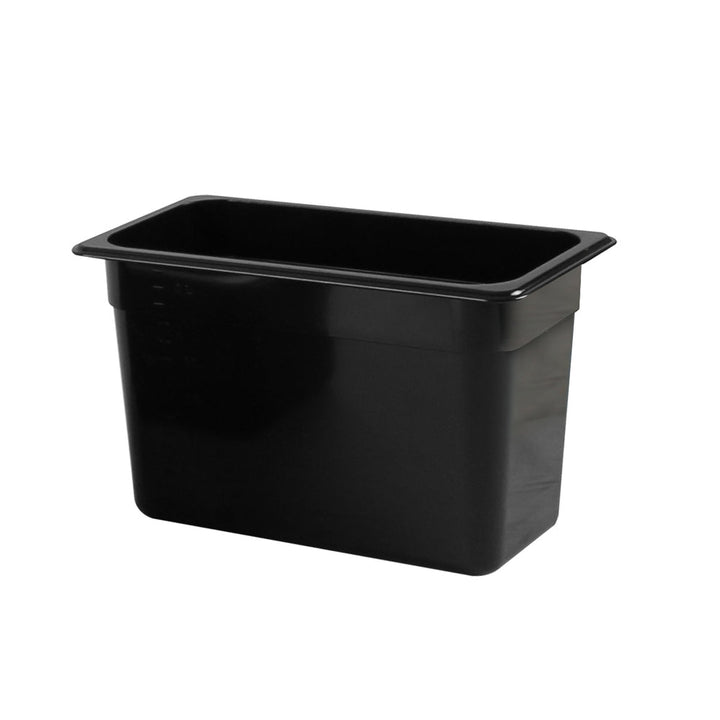 Thunder Group PLPA8138BK Polycarbonate 8" Black Third Size Food Pan