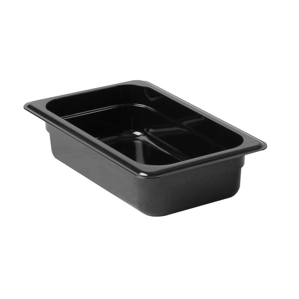 Thunder Group PLPA8142BK Polycarbonate 2-1/2" Black Quarter Size Food Pan