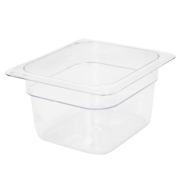 Thunder Group PLPA8164 Polycarbonate 4" Clear Sixth Size Food Pan