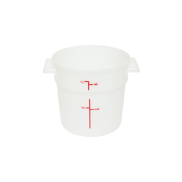 Thunder Group PLRFT301PP Polypropylene 1 Qt Round White Food Storage Container