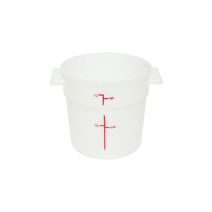 Thunder Group PLRFT301PP Polypropylene 1 Qt Round White Food Storage Container