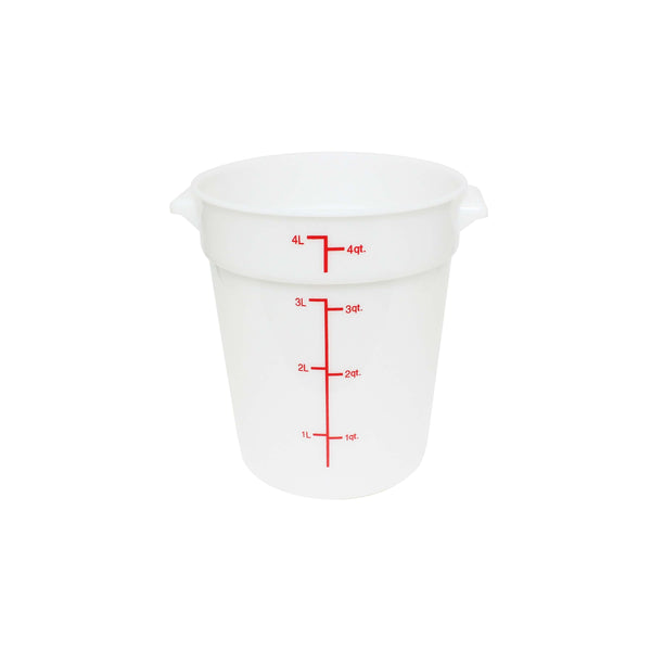 Thunder Group PLRFT304PP Polypropylene 4 Qt Round White Food Storage Container