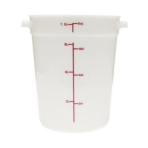 Thunder Group PLRFT308PP Polypropylene 8 Qt Round White Food Storage Container