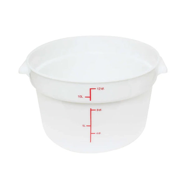 Thunder Group PLRFT312PP Polypropylene 12 Qt Round White Food Storage Container