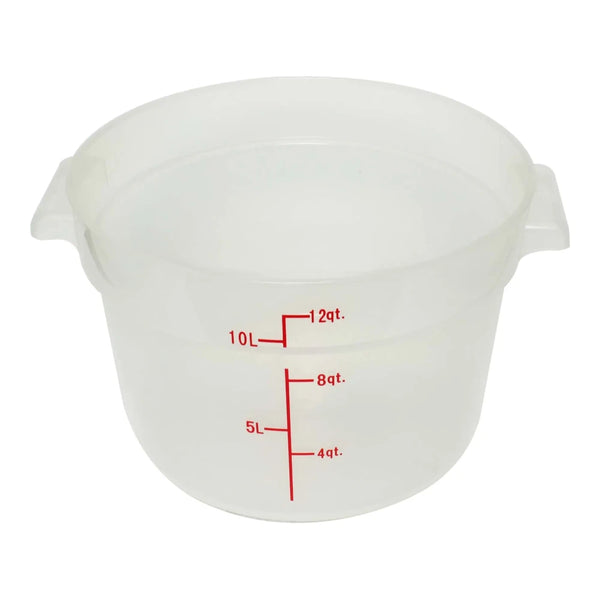 Thunder Group PLRFT312TL Polypropylene 12 Qt Round Translucent Food Storage Container