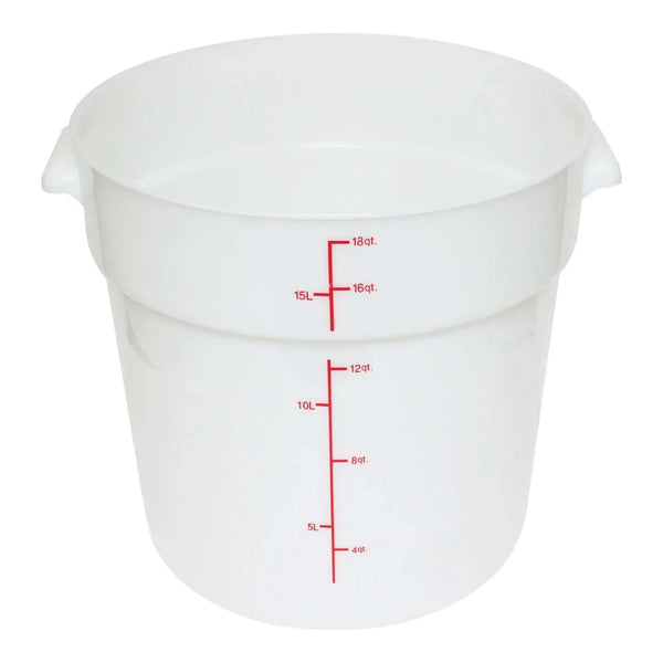 Thunder Group PLRFT318PP Polypropylene 18 Qt Round White Food Storage Container