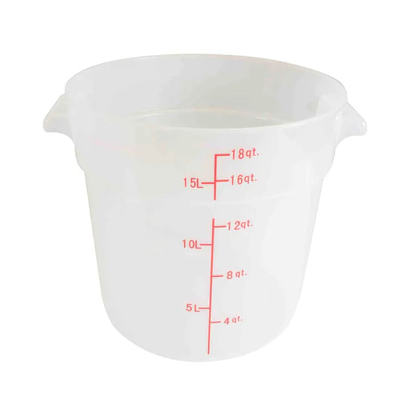 Thunder Group PLRFT318TL Polypropylene 18 Qt Round Translucent Food Storage Container