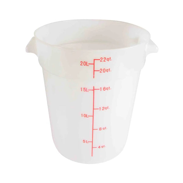 Thunder Group PLRFT322PP Polypropylene 22 Qt Round White Food Storage Container