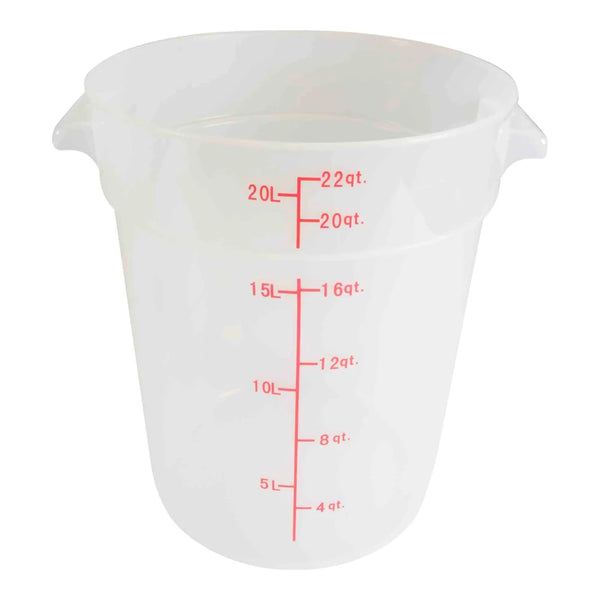 Thunder Group PLRFT322TL Polypropylene 22 Qt Round Translucent Food Storage Container