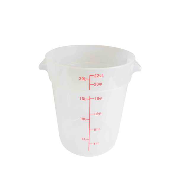 Thunder Group PLRFT322TL Polypropylene 22 Qt Round Translucent Food Storage Container