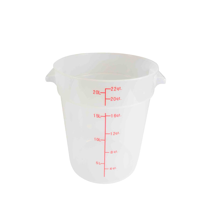 Thunder Group PLRFT322TL Polypropylene 22 Qt Round Translucent Food Storage Container