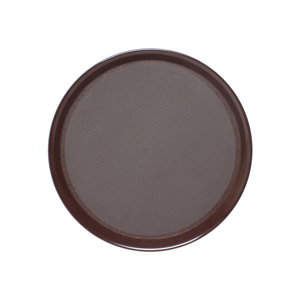 Thunder Group PLRT014 14" Acrylonitrile Round Anti-Slip Tray With Textured Surface Black