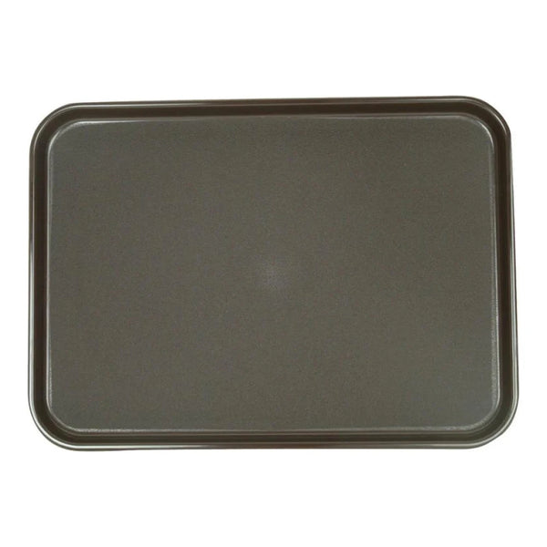 Thunder Group PLRT1612 16" x 12" Acrylonitrile Round Anti-Slip Tray With Textured Surface Black