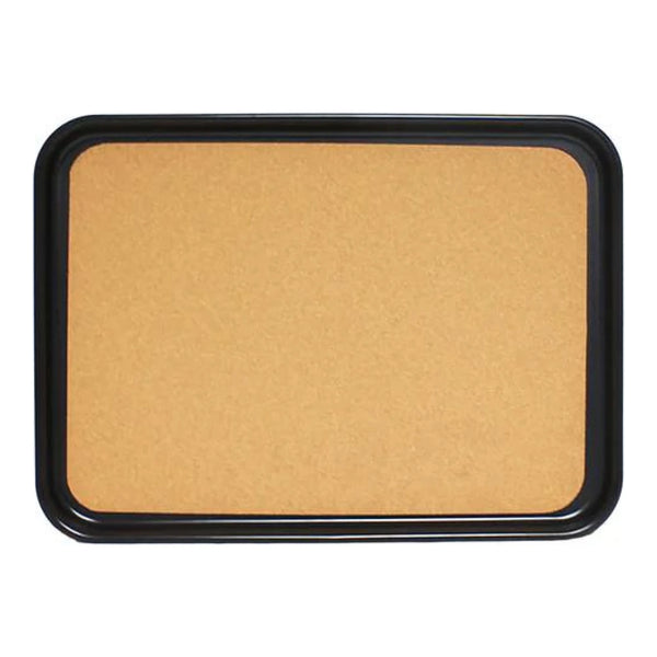 Thunder Group PLRT1612BCK 16" x 12" Acrylonitrile Round Anti-Slip Tray With Cork Surface Black