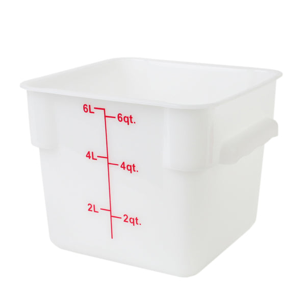 Thunder Group PLSFT006PP 6 Qt Polypropylene Square Food Storage Container White