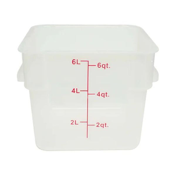 Thunder Group PLSFT006TL 6 Qt Polypropylene Square Food Storage Container Translucent