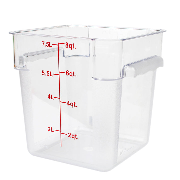 Thunder Group PLSFT008PC 8 Qt Polycarbonate Square Food Storage Container Clear