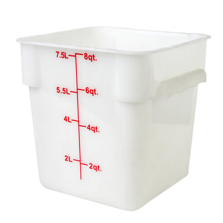 Thunder Group PLSFT008PP 8 Qt Polypropylene Square Food Storage Container White