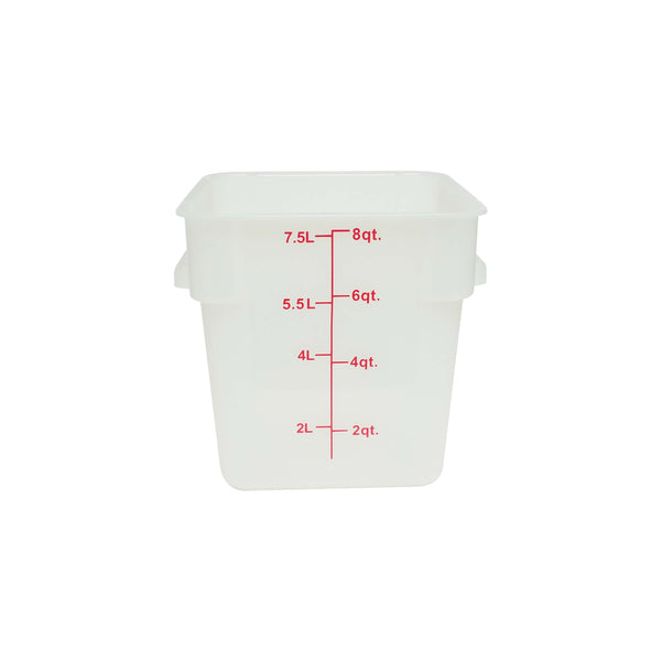 Thunder Group PLSFT008TL 8 Qt Polypropylene Square Food Storage Container Translucent