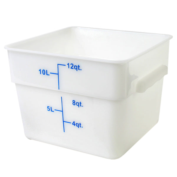 Thunder Group PLSFT012PP 12 Qt Polypropylene Square Food Storage Container White