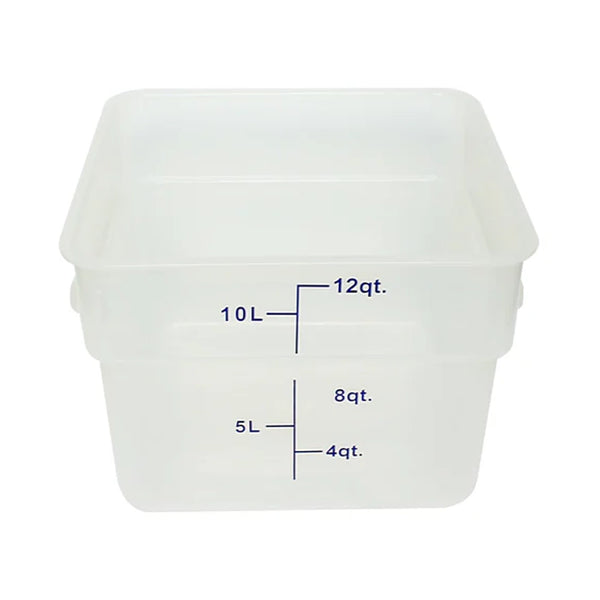 Thunder Group PLSFT012TL 12 Qt Polypropylene Square Food Storage Container Translucent