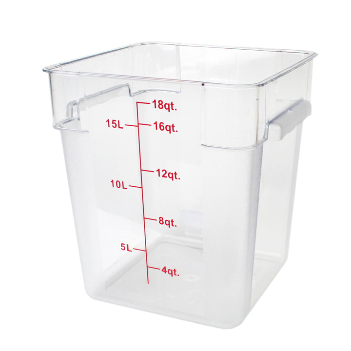 Thunder Group PLSFT018PC 18 Qt Polycarbonate Square Food Storage Container Clear